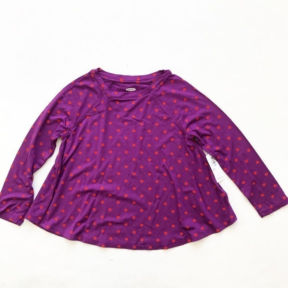 Old Navy NWT purple swing long sleeve top S(6/7Y)